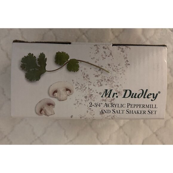 Mr Dudley Clear Acrylic Peppermill Salt Shaker Set Salt Pepper Set (Diamond) New - Picture 2 of 6